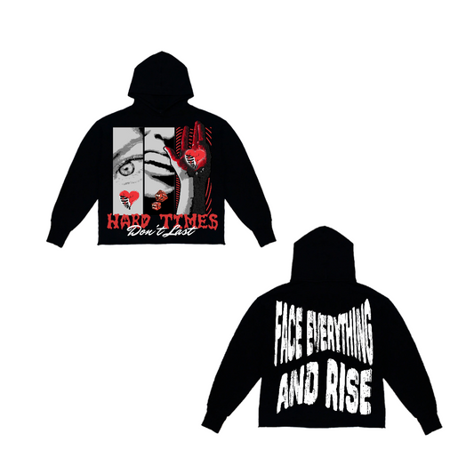 "Hard Times Don't Last" Cropped Cut Hoodie